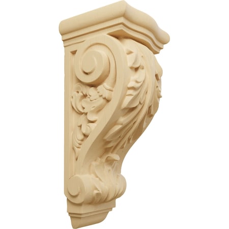 Ekena Millwork 5 1/4"W x 4 3/4"D x 12"H Medium Farmingdale Acanthus Corbel, Alder COR05X04X12FRAL